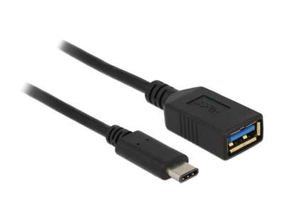 DeLOCK 0.15m USB 3.1 USB-kabel USB 3.2 Gen 2 (3.1 Gen 2) 0,15 m USB C USB A Sort