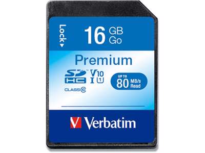 SD kort, SDHC, Class 10, 16 GB, Verbatim 