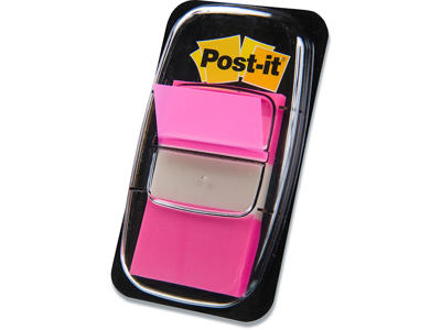 Indexfaner, Neon pink, 50 stk, 4.3x2.5 cm, Post-it Index 