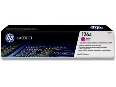 Toner, 126A, Magenta-rød, 1.000 sider, HP CE313A