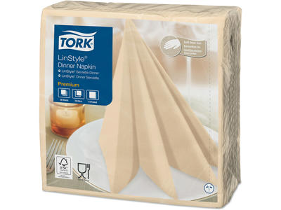 Servietter, 1 lag, Creme, 40x40 cm, 50 stk, Tork Linstyle