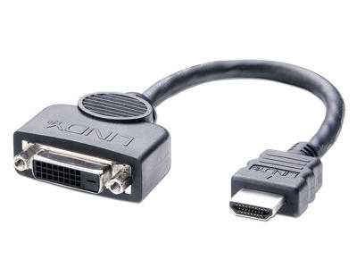 Lindy 41227 videokabel adapter 0,2 m DVI-D HDMI Sort