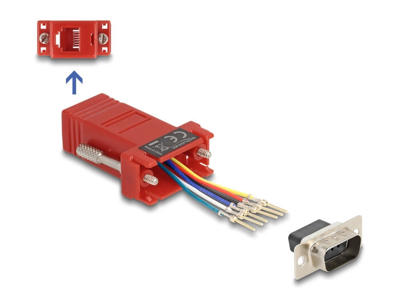 DeLOCK 67074 kabel kønsskifter D-Sub 9 RJ12 Rød