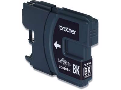 Blækpatron, 1 stk, 300 sider, Black-sort, Brother LC980BK