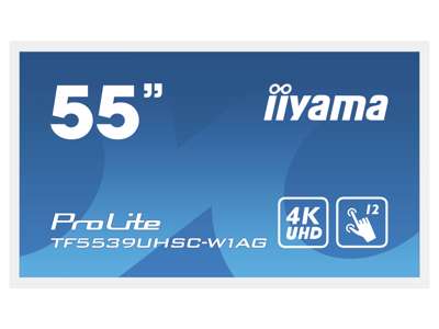 iiyama ProLite TF5539UHSC-W1AG computerskærm 139,7 cm (55") 3840 x 2160 pixel 4K Ultra HD LED Berøringsskærm Multibruger Hvid