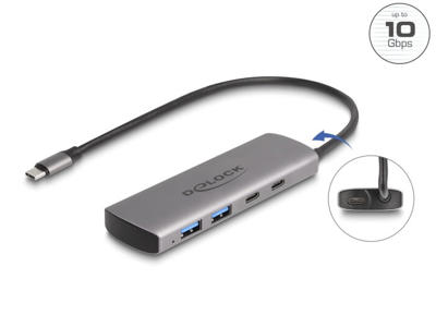 DeLOCK 64299 interface hub USB 3.2 Gen 1 (3.1 Gen 1) Type-C 10000 Mbit/s Grå