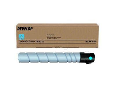 Toner, TN321C, Cyan-blå, 25.000 sider, Develop