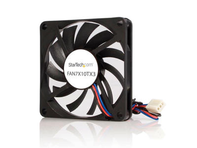 StarTech.com FAN7X10TX3 Computerkølesystem Computerkabinet Ventilator 7 cm Sort