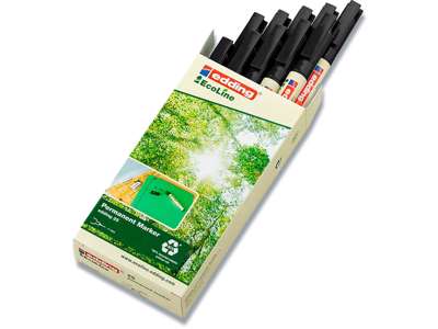 Marker, Rund spids, 1 mm, Sort, Edding Ecoline 25