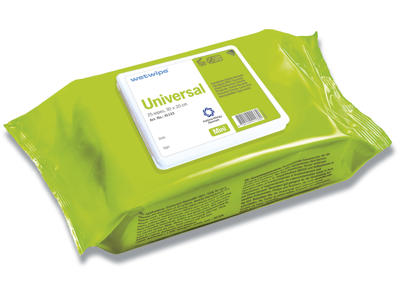 Universalklud, engangs, 30x20cm, grøn, viskose/PP, 20 stk, Wet Wipe, Maxi