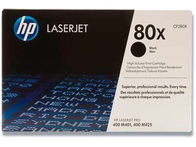 Toner, 80X, Black-sort, 6.900 sider, HP CF280X