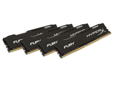 HyperX FURY Black 16GB DDR4 2400MHz Kit hukommelsesmodul 4 x 4 GB