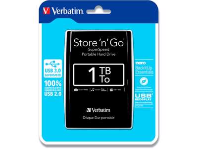 HDD, 2.5'', USB 3.0, 1 TB, Verbatim Store 'N' Go 