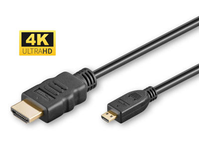 Microconnect HDM19191V2.0D HDMI-kabel 1 m HDMI Type D (Micro) HDMI Type A (Standard) Sort