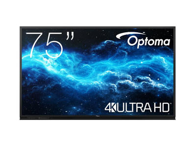 Optoma 3752RK Interaktivt fladpanel 190,5 cm (75") LED Wi-Fi 400 cd/m² 4K Ultra HD Sort Berøringsskærm Indbygget processer Android 11