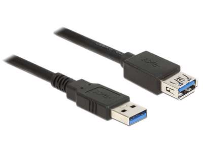 DeLOCK 85053 USB-kabel USB 3.2 Gen 1 (3.1 Gen 1) 0,5 m USB A Sort