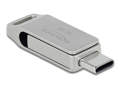 DeLOCK 54075 USB-nøgle 64 GB USB Type-A / USB Type-C 3.2 Gen 1 (3.1 Gen 1) Sølv