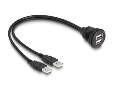 DeLOCK 88104 kabel kønsskifter 2 x USB Type-A Sort