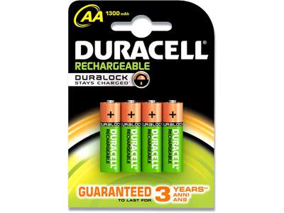 Batteri, AA, 1.2 V, 4 stk, Duracell Rechargeable