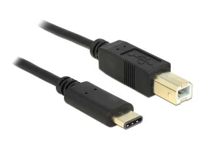 DeLOCK 2m, USB2.0-C/USB2.0-B USB-kabel USB B USB C Sort