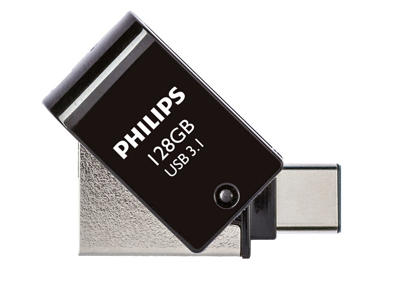 Philips FM12DC152B/00 USB-nøgle 128 GB USB Type-A 3.2 Gen 1 (3.1 Gen 1) Sort, Sølv