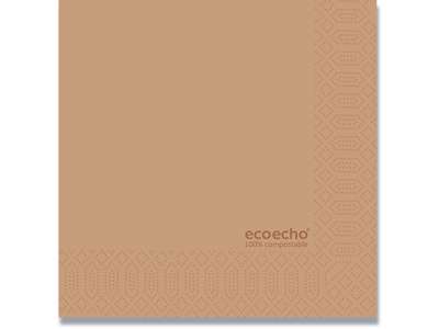 Servietter, 2 lag, Brun, 24x24 cm, 300 stk, Duni Ecoecho