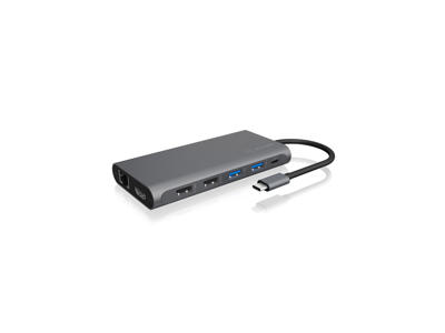 ICY BOX IB-DK4050-CPD Ledningsført USB 3.2 Gen 1 (3.1 Gen 1) Type-C Anthracit