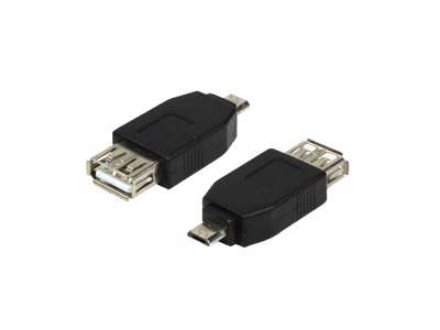 LogiLink AU0029 kabel kønsskifter USB 2.0 Micro-B USB 2.0-A Sort