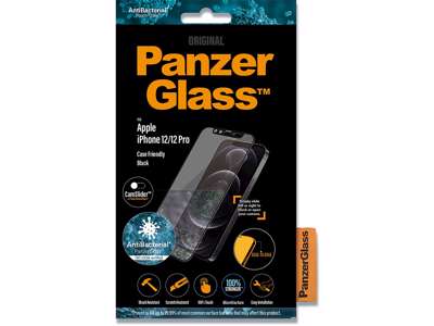 Skærmbeskyttelse, iPhone 12/iPhone 12 Pro, Sort, 1 stk, PanzerGlass Antibacterial - CamSlider 