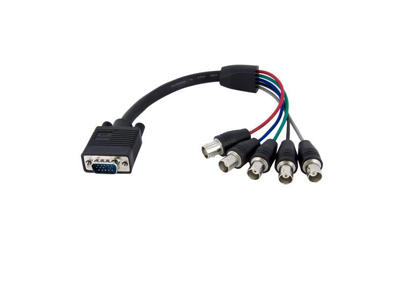 StarTech.com VGABNCMF1 videokabel adapter 0,3 m VGA (D-Sub) 5 x BNC Sort