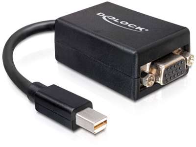 DeLOCK 65256 videokabel adapter 0,18 m Mini DisplayPort VGA (D-Sub) Sort