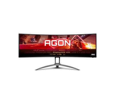 AOC B2 AG493UCX2 computerskærm 124 cm (48.8") 5120 x 1440 pixel Quad HD LED Sort