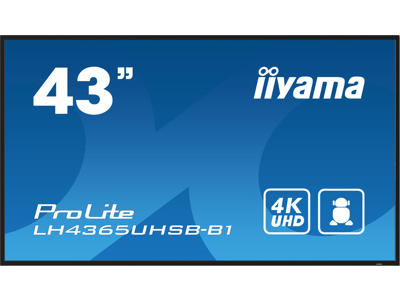 iiyama LH4365UHSB-B1 skilte display Kiosk design 108 cm (42.5") LED Wi-Fi 800 cd/m² 4K Ultra HD Sort Indbygget processer Android 11 24/7