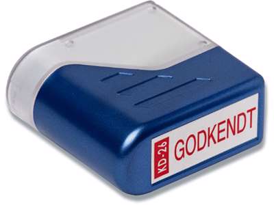 Stempel, ''Godkendt'', Rød, Fast farvepude, Deskmate 