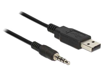 DeLOCK 1.8m USB2.0-A/3.5mm lydkabel 1,8 m USB Type-A Sort