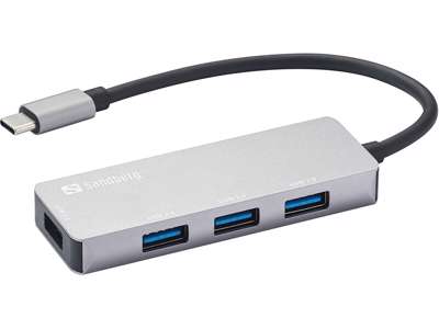 Sandberg 336-32 interface hub USB 3.2 Gen 1 (3.1 Gen 1) Type-C 5000 Mbit/s Grå