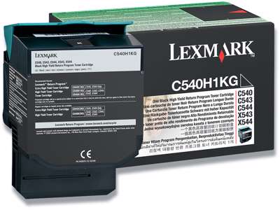 Toner, C540H1KG, Black-sort, 2.500 sider, Lexmark 