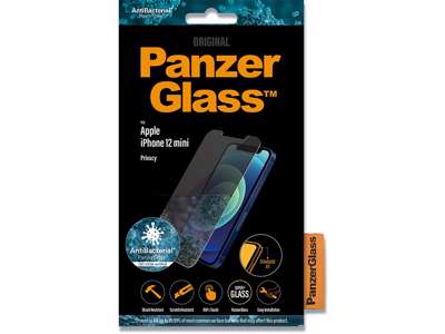 Skærmbeskyttelse, iPhone 12 Mini, Klar, 1 stk, PanzerGlass Antibacterial Privacy