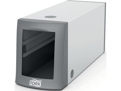 Servietdispenser, Disk, Aluminium-Grå, Metal-Plast, Tork Fastfold N2