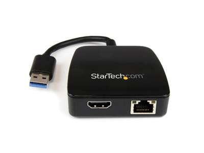 StarTech.com USB31GEHD dockingstation Ledningsført USB 3.2 Gen 1 (3.1 Gen 1) Type-A Sort