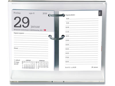 Bordstativ, Til bord kalender, Akryl, Transparent, Mayland 