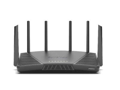 Synology RT6600ax Router WiFi6 1xWAN 3xGbE 1x2.5Gb trådløs router Tri-band (2,4 GHz / 5 GHz / 5 GHz) Sort