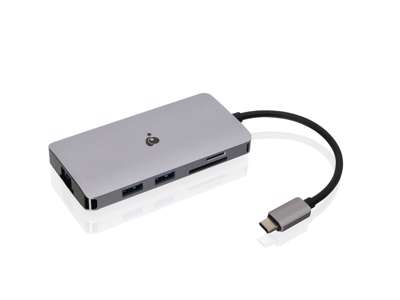 iogear GUD3C06 dockingstation USB 3.2 Gen 1 (3.1 Gen 1) Type-C Aluminium, Sort