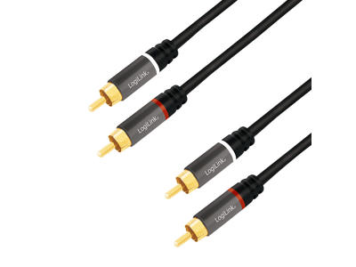 LogiLink CA1207 lydkabel 5 m 2 x RCA Sort