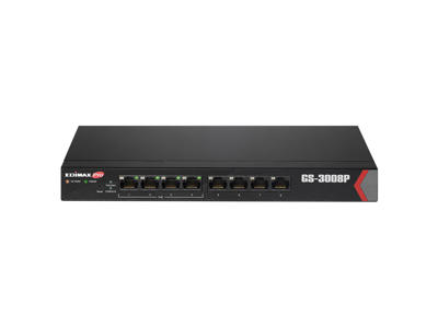 Edimax GS-3008P netværksswitch Administreret Gigabit Ethernet (10/100/1000) Strøm over Ethernet (PoE) Sort