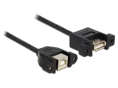 DeLOCK 1m USB 2.0-A/USB 2.0-B USB-kabel USB A USB B Sort