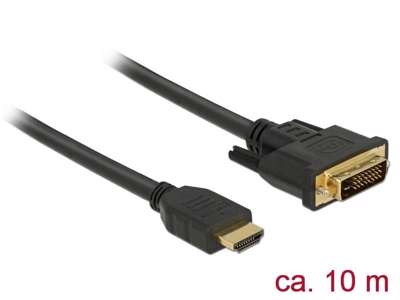 DeLOCK 85657 videokabel adapter 10 m HDMI Type A (Standard) DVI Sort