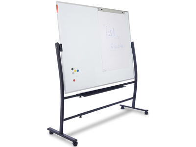 Whiteboard tavle, Lakeret stål, 150x120 cm, Magnetisk, Naga Rocada Dobbelt Mobile 360°