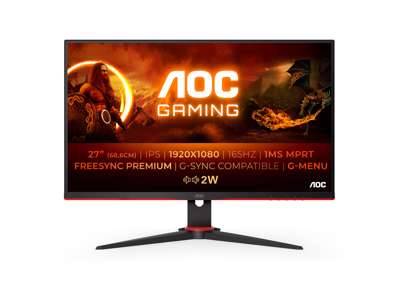 AOC G2 27G2SPAE/BK LED display 68,6 cm (27") 1920 x 1080 pixel Fuld HD Sort, Rød