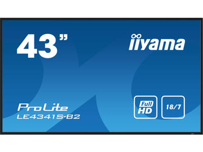 iiyama PROLITE LE4341S-B2 Digital fladpaneldisplay 108 cm (42.5") LCD 350 cd/m² Fuld HD Sort 18/7